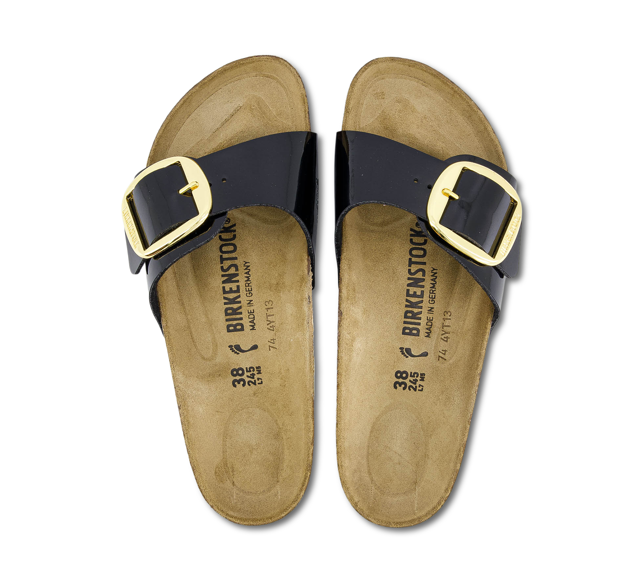 Madrid Big Buckle BF Patent Black Gold