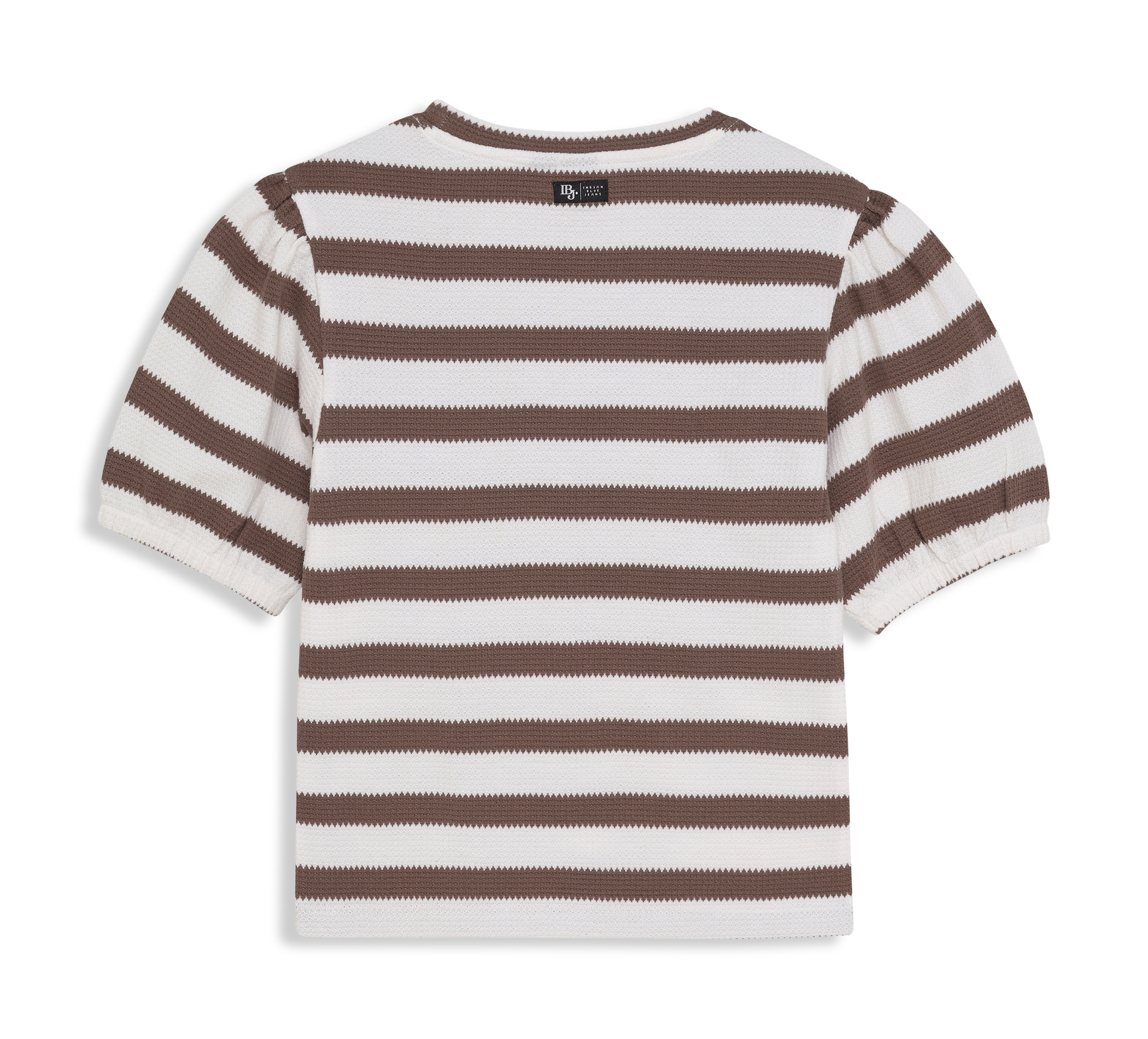 paar Tshirt Striped Puffed Sleeve