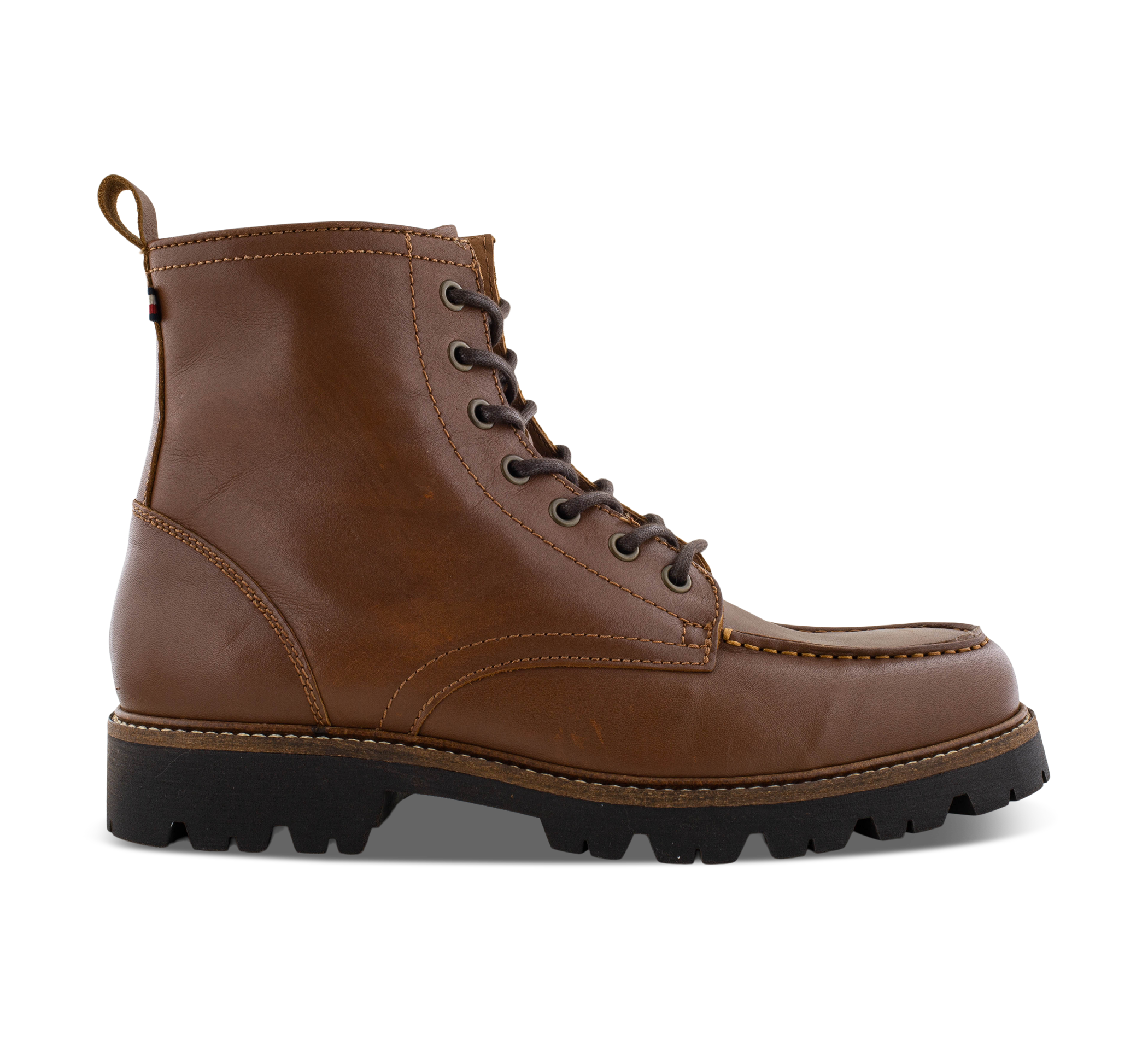 Hilfiger Moc Toe Leather Boot - Schnürstiefel Leder