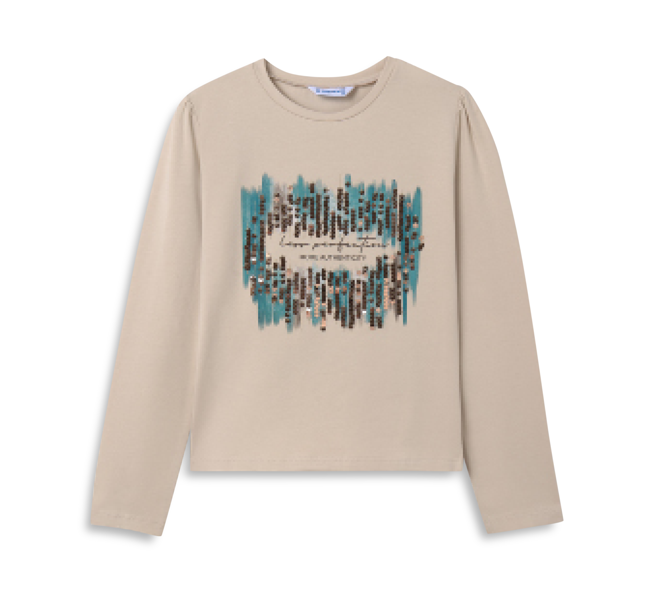 aussen Langarmshirt Pailletten