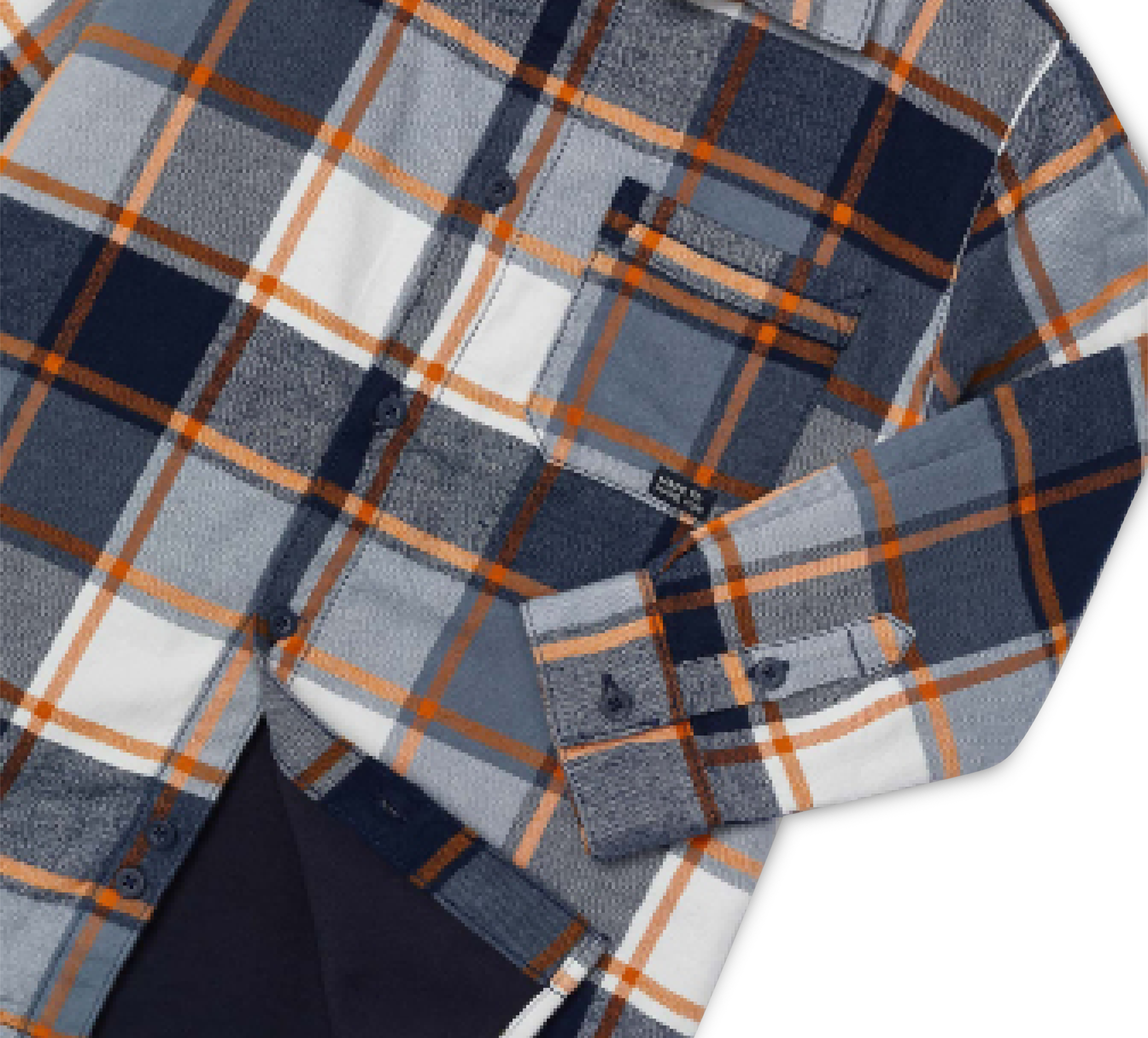 hinten Überhemd Kariert