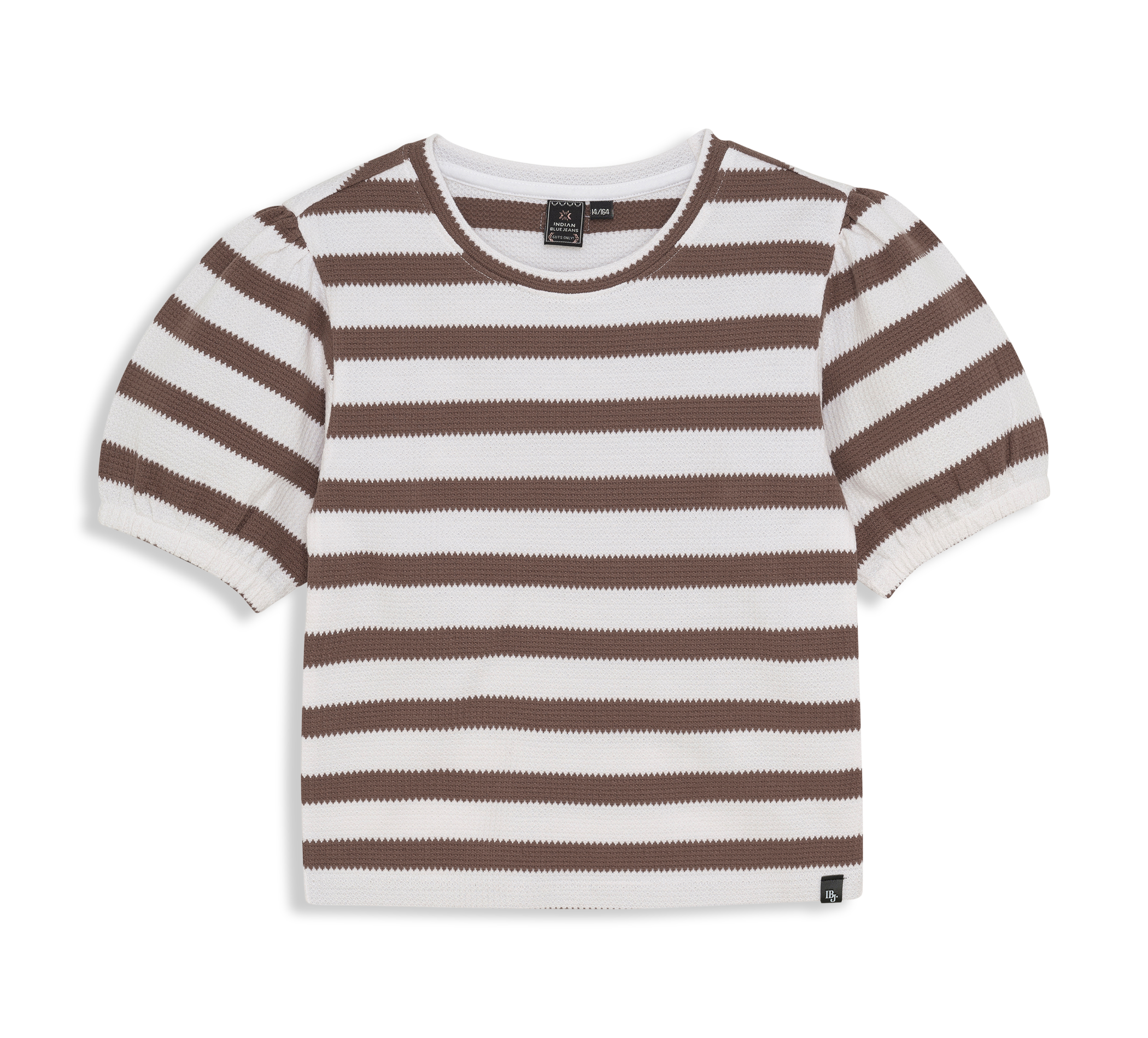 aussen Tshirt Striped Puffed Sleeve