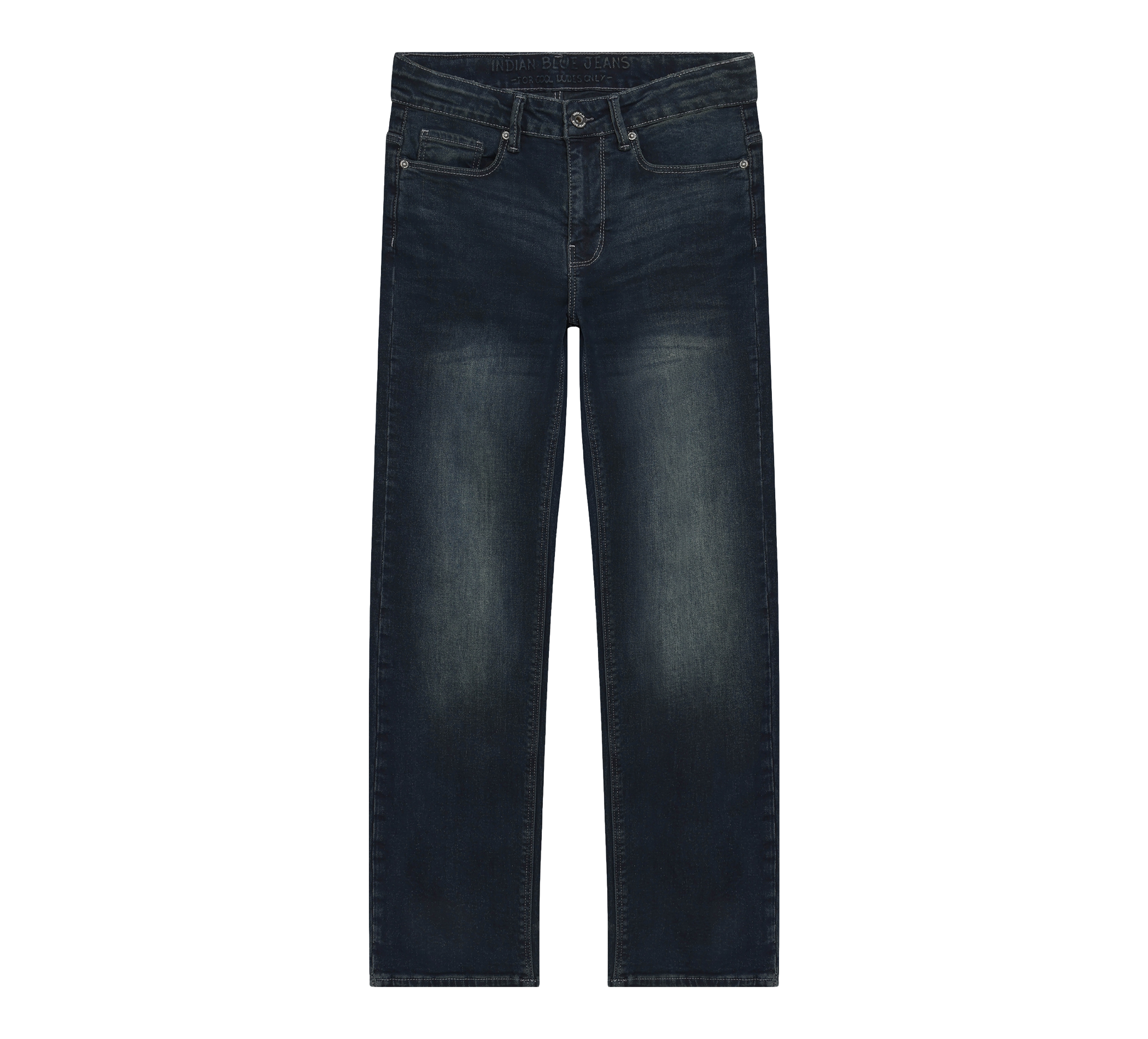Wide Straight Fit Blue Jeans