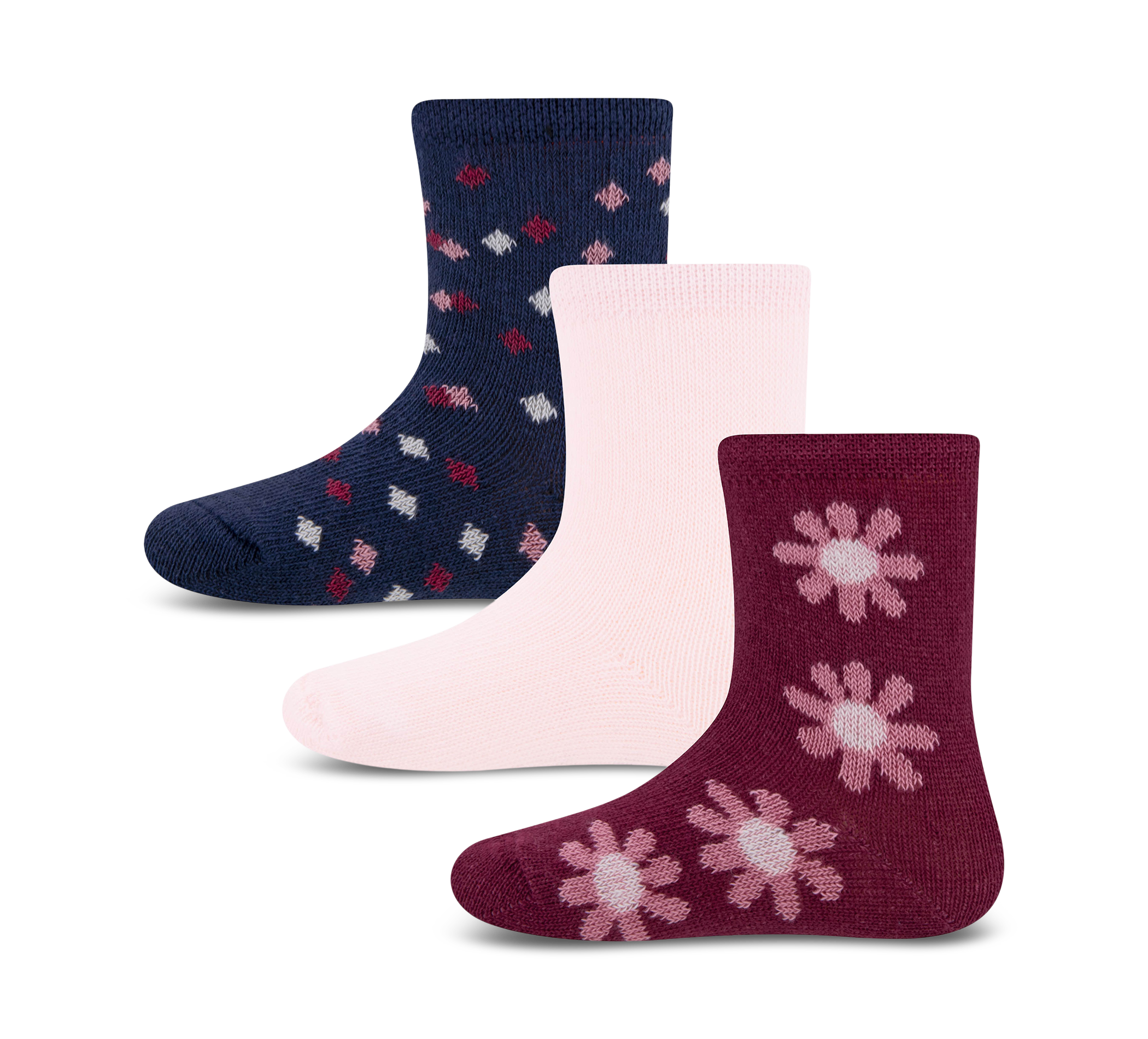 aussen 3er-pack Blumen/punkte