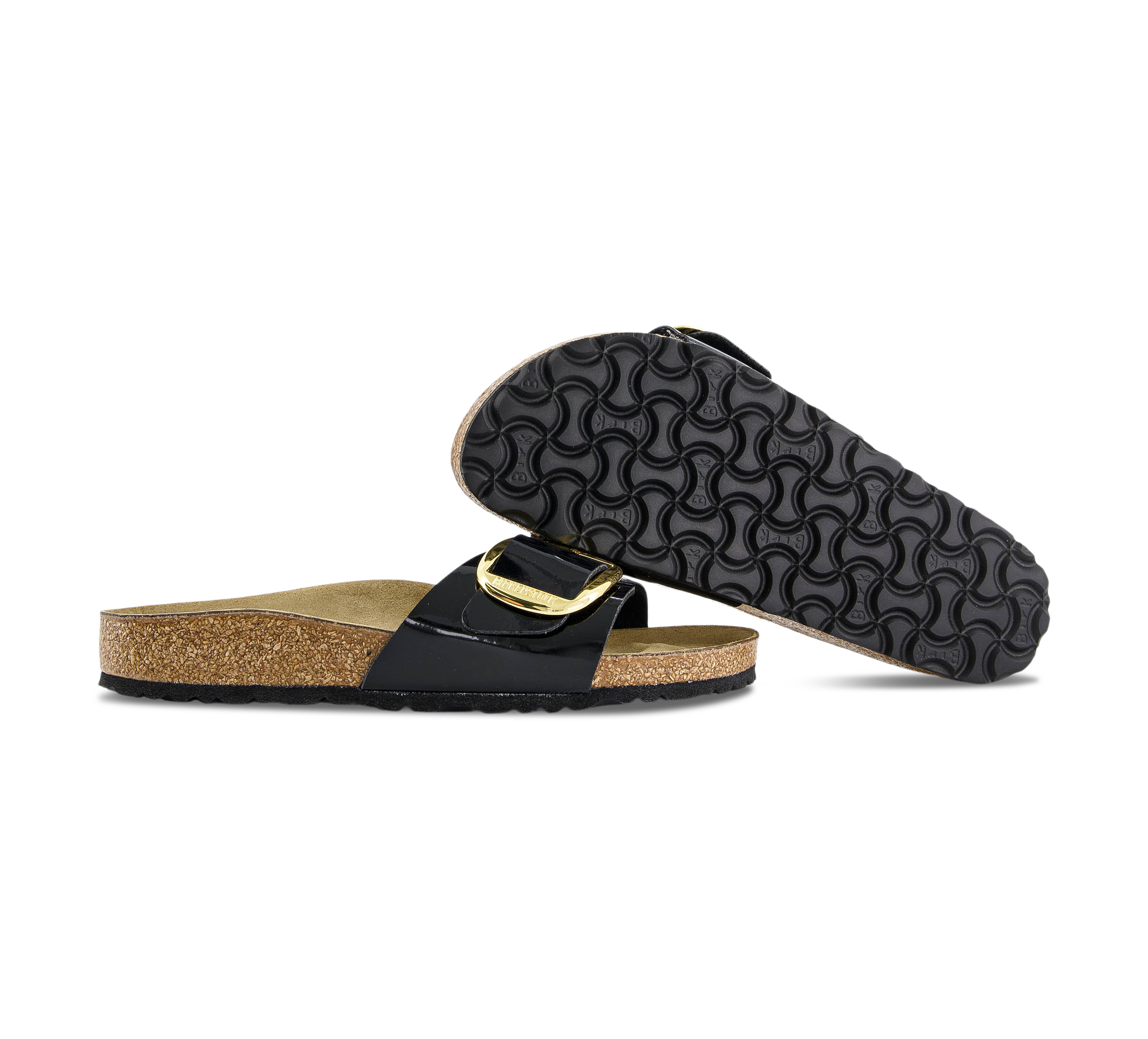 Madrid Big Buckle BF Patent Black Gold