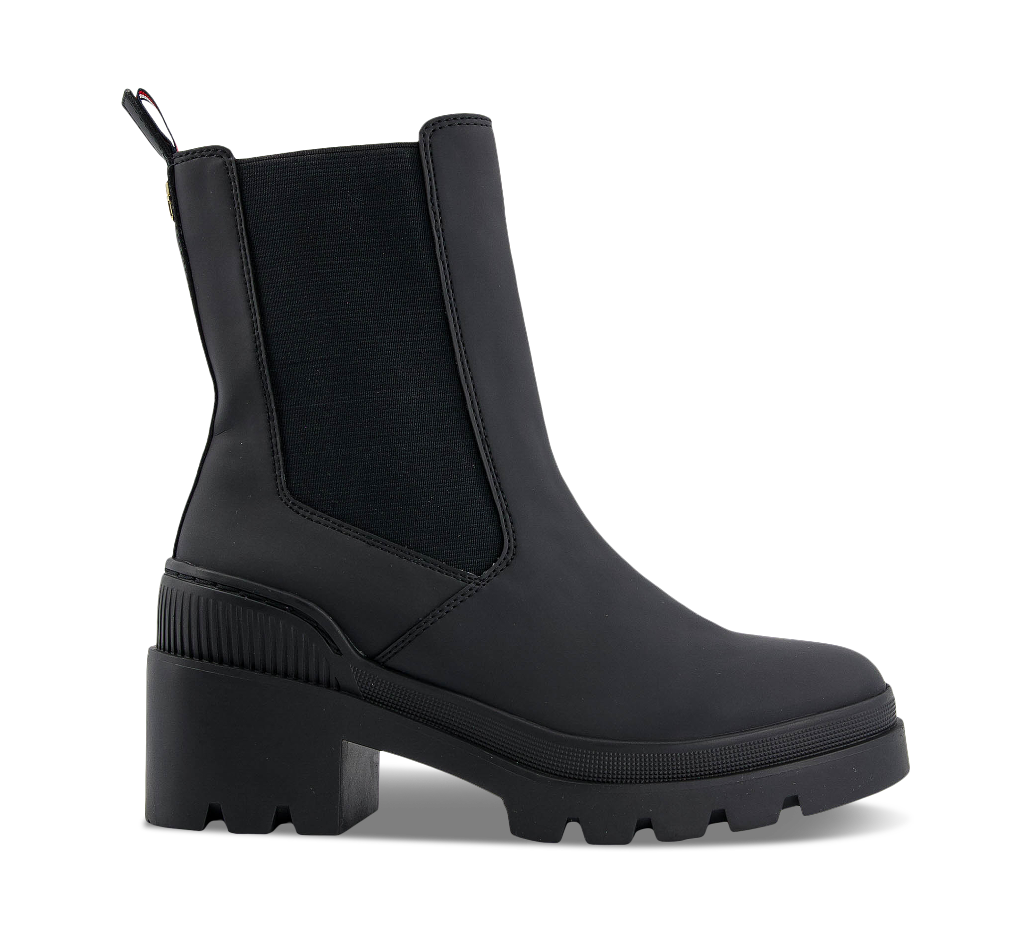 Rubberized Mid Heel Boot - Gummistiefel Damen