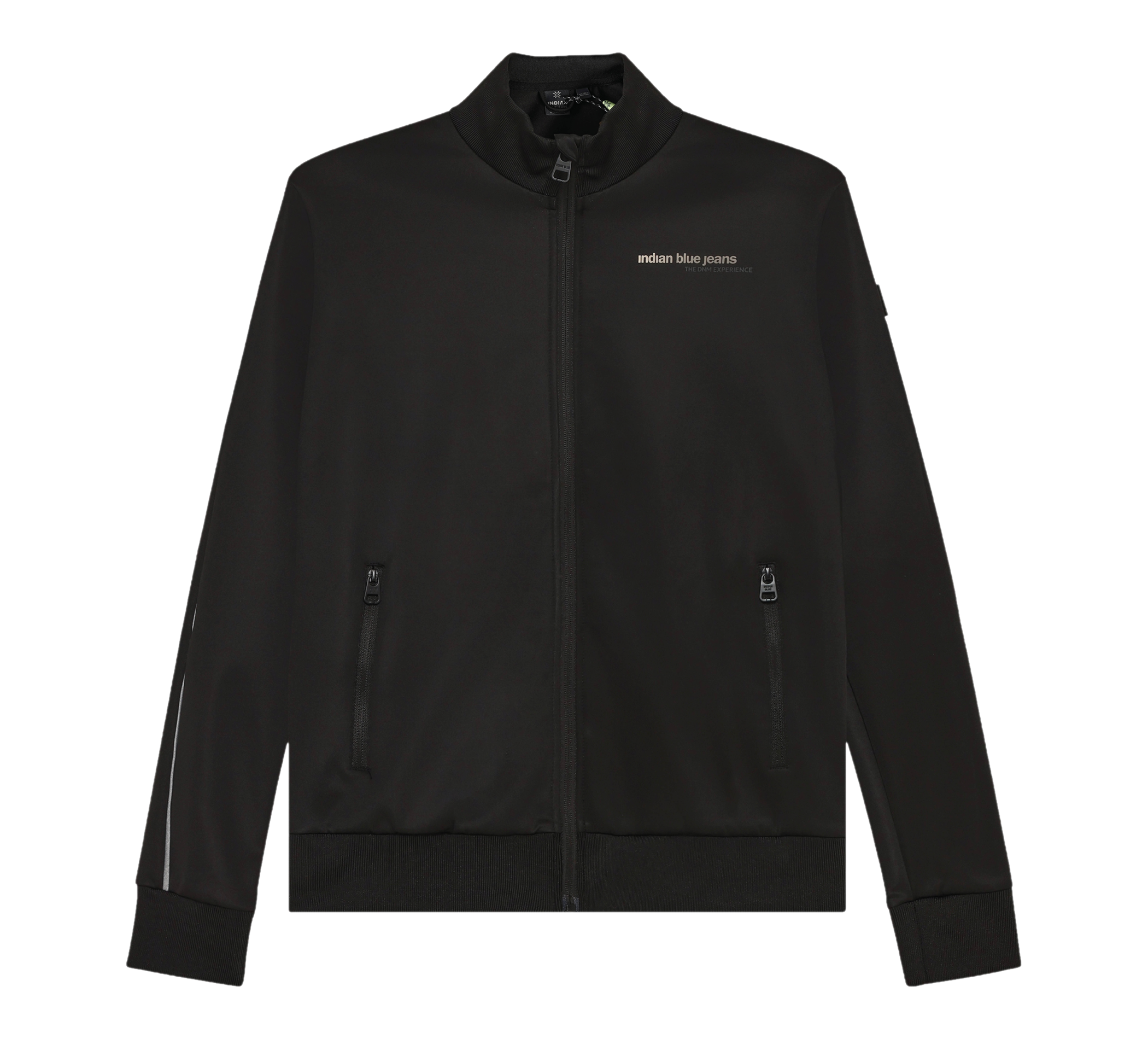 Zipper Jacket Contrast Sleeve
