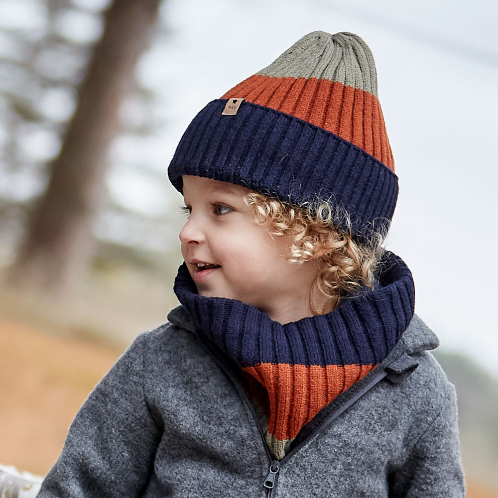 paar Kids-beanie Streifen